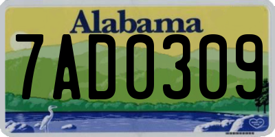 AL license plate 7AD0309