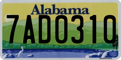 AL license plate 7AD0310