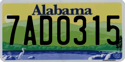 AL license plate 7AD0315