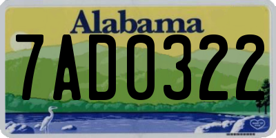 AL license plate 7AD0322