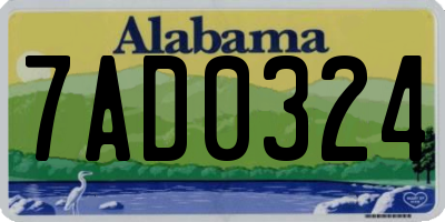 AL license plate 7AD0324