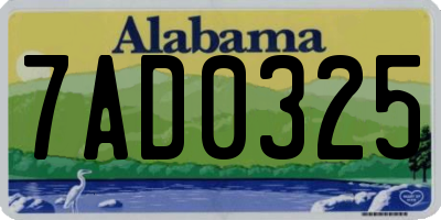 AL license plate 7AD0325