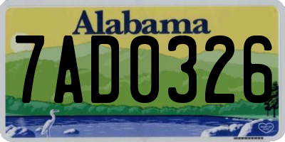 AL license plate 7AD0326