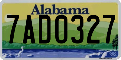 AL license plate 7AD0327