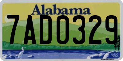 AL license plate 7AD0329
