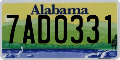 AL license plate 7AD0331
