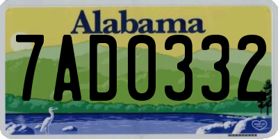 AL license plate 7AD0332