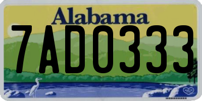 AL license plate 7AD0333