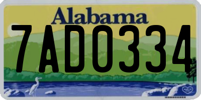 AL license plate 7AD0334