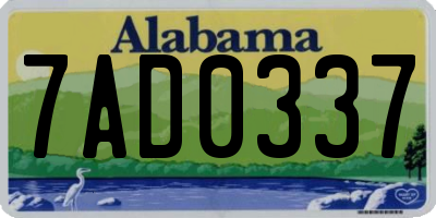 AL license plate 7AD0337