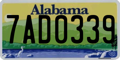 AL license plate 7AD0339