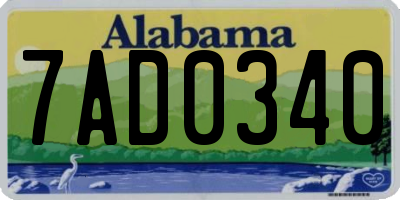 AL license plate 7AD0340