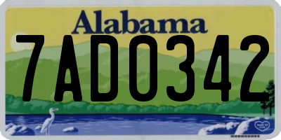 AL license plate 7AD0342