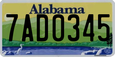AL license plate 7AD0345