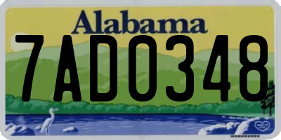 AL license plate 7AD0348