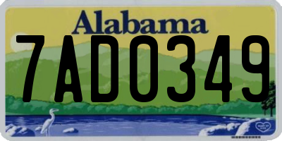 AL license plate 7AD0349