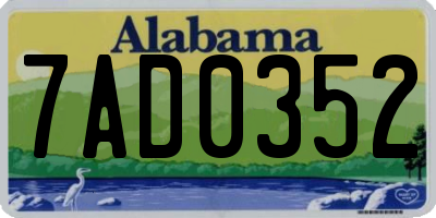 AL license plate 7AD0352