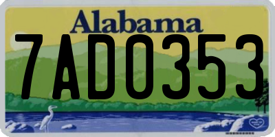 AL license plate 7AD0353