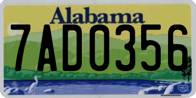 AL license plate 7AD0356