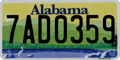 AL license plate 7AD0359