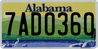 AL license plate 7AD0360