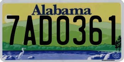 AL license plate 7AD0361