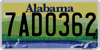 AL license plate 7AD0362