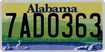 AL license plate 7AD0363