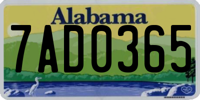 AL license plate 7AD0365