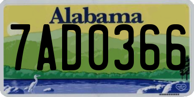 AL license plate 7AD0366