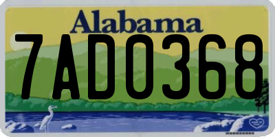 AL license plate 7AD0368