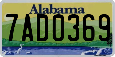 AL license plate 7AD0369