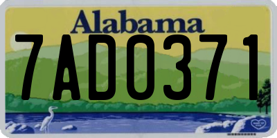 AL license plate 7AD0371