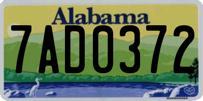 AL license plate 7AD0372