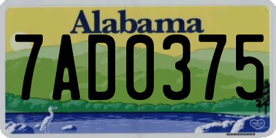AL license plate 7AD0375
