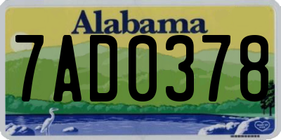 AL license plate 7AD0378