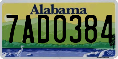 AL license plate 7AD0384