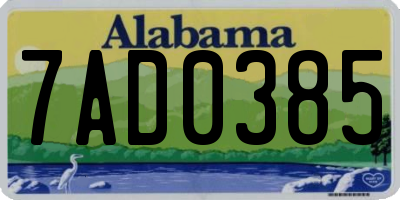 AL license plate 7AD0385