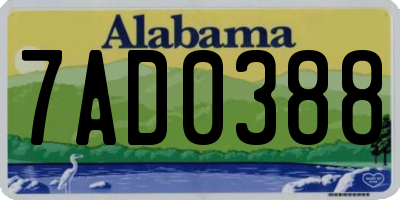 AL license plate 7AD0388