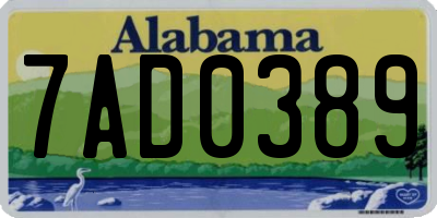 AL license plate 7AD0389