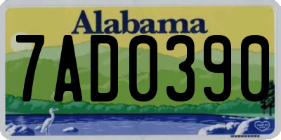 AL license plate 7AD0390