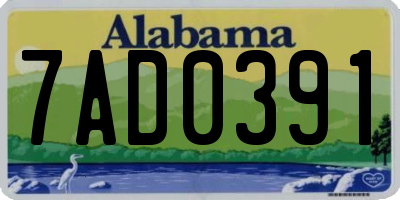 AL license plate 7AD0391
