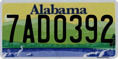AL license plate 7AD0392