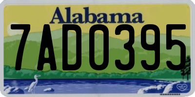 AL license plate 7AD0395