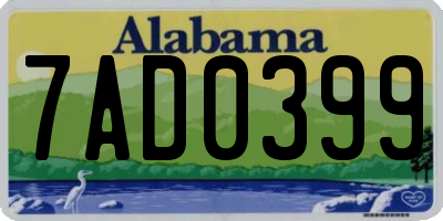 AL license plate 7AD0399