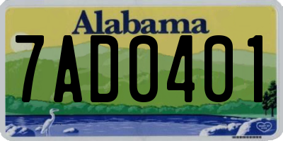 AL license plate 7AD0401