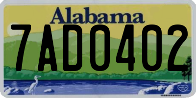 AL license plate 7AD0402