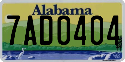 AL license plate 7AD0404