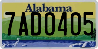 AL license plate 7AD0405