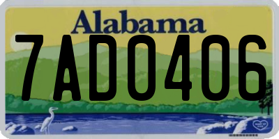 AL license plate 7AD0406